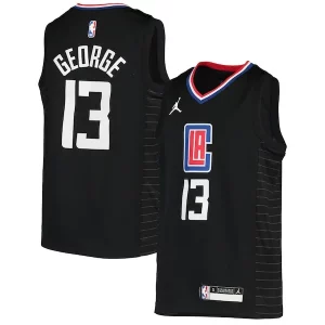 Chulo Elegante Paul George LA Clippers Jordan Brand Youth 2020/21 Swingman Player Jersey Black Statement Edition
