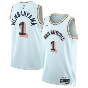 Perfecto Encantador Victor Wembanyama San Antonio Spurs Nike Unisex 2024/25 Swingman Player Jersey City Edition Light Blue