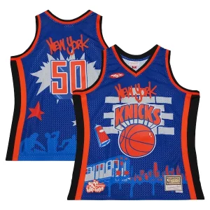 Resistente Magnífico Original New York Knicks x Tats Cru Hardwood Classics Fashion Jersey Blue