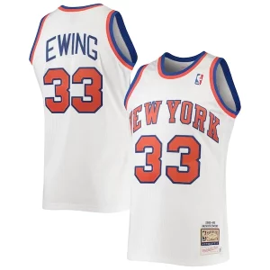 Genial Hermoso Patrick Ewing New York Knicks 1985/86 Hardwood Classics Authentic Jersey White