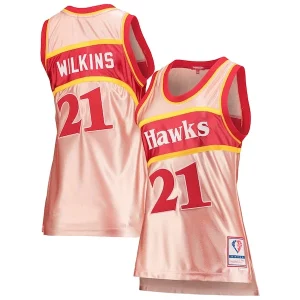 Exquisito Moderno Maravilloso Dominique Wilkins Atlanta Hawks Women's 75th Anniversary Rose Gold 1986 Swingman Jersey Pink