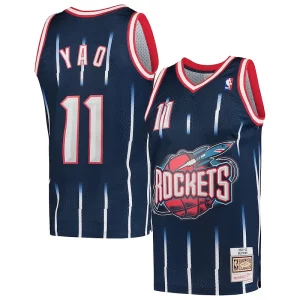 Único Exquisito Yao Ming Houston Rockets Hardwood Classics 2002 03 Swingman Jersey Navy