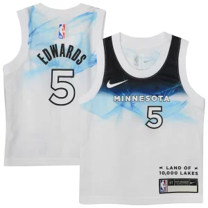 Duradero Exquisito Lujoso Anthony Edwards Minnesota Timberwolves Nike Toddler 2024/25 Swingman Player Jersey City Edition White