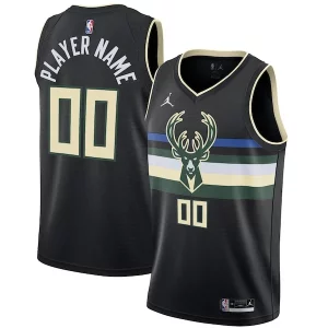 Resistente Lujoso Original Milwaukee Bucks Jordan Brand Swingman Custom Jersey Statement Edition Black