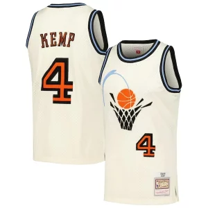 Genial Magnífico Sofisticado Shawn Kemp Cleveland Cavaliers Chainstitch Swingman Jersey Cream
