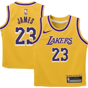 Estupendo Clásico LeBron James Los Angeles Lakers Nike Preschool Dri FIT Swingman Player Jersey Icon Edition Gold