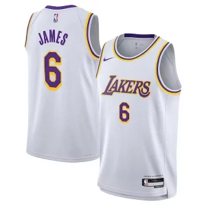 Genial LeBron James Los Angeles Lakers Nike Youth Swingman Jersey Association Edition White
