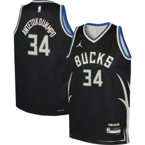 Elegante Único Atractivo Giannis Antetokounmpo Milwaukee Bucks Jordan Brand Youth Swingman Jersey Statement Edition Black