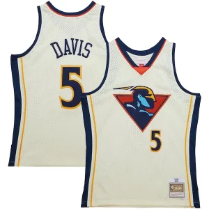 Delicioso Baron Davis Golden State Warriors Chainstitch Swingman Jersey Cream