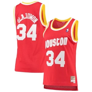 Perfecto Hakeem Olajuwon Houston Rockets Women's 1993/94 Hardwood Classics Swingman Jersey Red/Navy