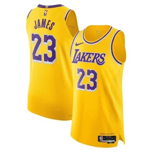 Clásico LeBron James Los Angeles Lakers Nike Authentic Jersey Icon Edition Gold