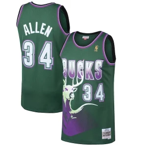 Estupendo Increíble Resistente Ray Allen Milwaukee Bucks 1996/97 Hardwood Classics Swingman Jersey Kelly Green
