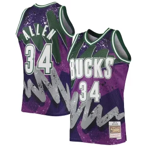 Original Ray Allen Milwaukee Bucks Hardwood Classics 2000/01 Hyper Hoops Swingman Jersey Purple