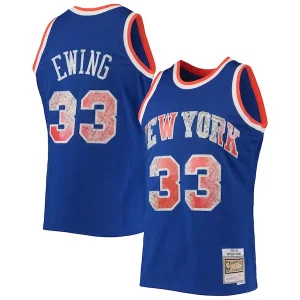 Maravilloso Perfecto Bonito Patrick Ewing New York Knicks 1991/92 Hardwood Classics NBA 75th Anniversary Diamond Swingman Jersey Blue