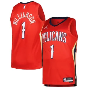 Increíble Moderno Zion Williamson New Orleans Pelicans Jordan Brand Swingman Player Jersey Statement Edition Red