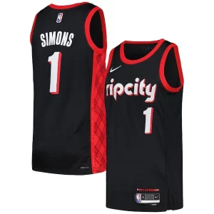 Versátil Fácil de llevar Atractivo Anfernee Simons Portland Trail Blazers Nike Swingman Player Jersey City Edition Black/Red