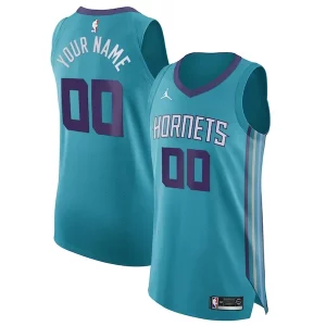 Delicioso Charlotte Hornets Jordan Brand Authentic Custom Jersey Teal Icon Edition