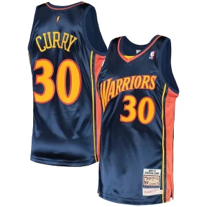 Lujoso Cool Stephen Curry Golden State Warriors 2009/10 Hardwood Classics Authentic Jersey Navy