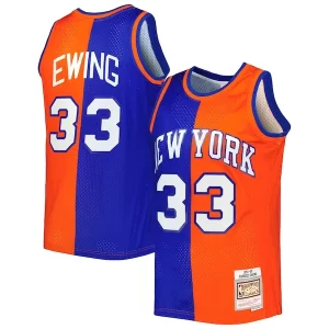 Duradero Estupendo Patrick Ewing New York Knicks Hardwood Classics 1991/92 Split Swingman Jersey Blue/Orange