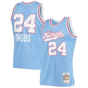 Ideal Reggie Theus Sacramento Kings 1985/86 Hardwood Classics Swingman Jersey Light Blue