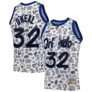 Perfecto Shaquille O'Neal Orlando Magic 1994/95 Hardwood Classics Doodle Swingman Player Jersey White