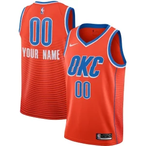 Elegante Fácil de llevar Moderno Oklahoma City Thunder Jordan Brand Swingman Custom Jersey Statement Edition Orange