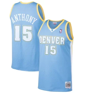 Maravilloso Fácil de llevar Carmelo Anthony Denver Nuggets Hardwood Classics Swingman Jersey Light Blue