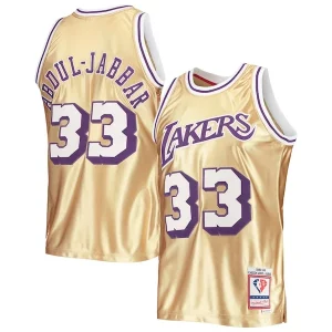 Exquisito Magnífico Kareem Abdul Jabbar Los Angeles Lakers 75th Anniversary 1983/84 Hardwood Classics Swingman Jersey Gold