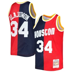 Versátil Sofisticado Hakeem Olajuwon Houston Rockets Hardwood Classics 1993/94 Split Swingman Jersey Navy/Red