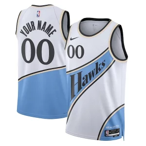 Práctico Atractivo Atlanta Hawks Nike Unisex 2024/25 Custom Swingman Jersey City Edition White