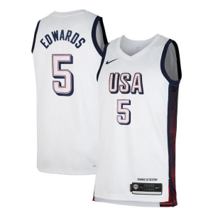 Chulo Práctico Anthony Edwards Unisex Nike Men's USA Basketball 2024 Swingman Player Jersey White
