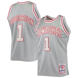 Cool Oscar Robertson Milwaukee Bucks 75th Anniversary 1971/72 Hardwood Classics Swingman Jersey Silver