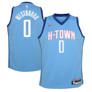 Bonito Hermoso Russell Westbrook Houston Rockets Nike Youth 2020/21 Swingman Jersey Blue City Edition