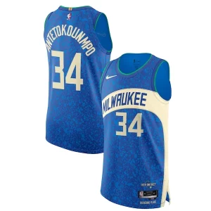 Perfecto Práctico Nike Giannis Antetokounmpo Milwaukee Bucks Authentic Jersey City Edition Blue