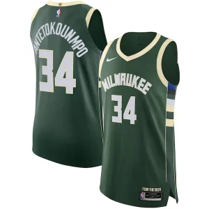 Maravilloso Encantador Giannis Antetokounmpo Milwaukee Bucks Nike Authentic Jersey Association Edition Hunter Green
