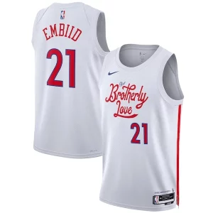 Elegante Hermoso Joel Embiid Philadelphia 76ers Nike Unisex 2022/23 Swingman Jersey City Edition White
