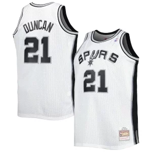 Increíble Tim Duncan San Antonio Spurs Big & Tall Hardwood Classics 1998/99 Swingman Jersey White/Black