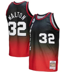 Exquisito Clásico Bill Walton Portland Trail Blazers 1976/77 Hardwood Classics Fadeaway Swingman Player Jersey Red/Black
