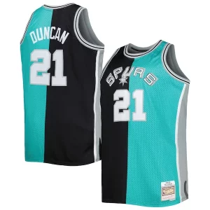Práctico Lujoso Increíble Tim Duncan San Antonio Spurs Big & Tall Hardwood Classics 1998/99 Split Swingman Jersey Black/Teal