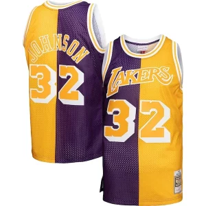 Robusto Hermoso Chulo Magic Johnson Los Angeles Lakers Big & Tall Hardwood Classics 1984/85 Split Swingman Jersey Purple/Gold