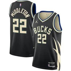 Práctico Khris Middleton Milwaukee Bucks Jordan Brand Unisex Swingman Jersey Statement Edition Black