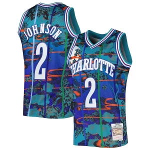 Fácil de llevar Comodo Larry Johnson Charlotte Hornets 1992/93 Hardwood Classics Lunar New Year Swingman Jersey Teal