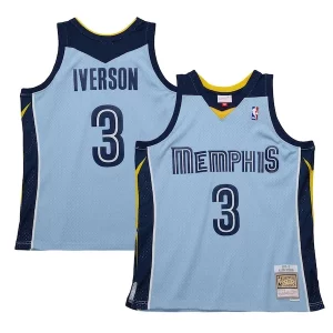 Sofisticado Allen Iverson Memphis Grizzlies 2009/10 Hardwood Classics Swingman Jersey Light Blue