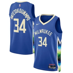 Maravilloso Versátil Hermoso Giannis Antetokounmpo Milwaukee Bucks Nike Unisex 2022/23 Swingman Jersey City Edition Royal