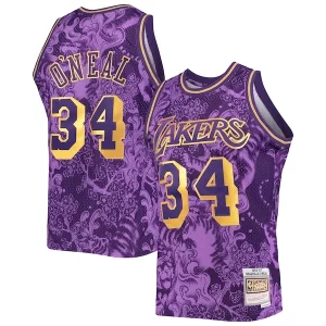 Estupendo Shaquille O'Neal Los Angeles Lakers Hardwood Classics 1996/97 Lunar New Year Swingman Jersey Purple