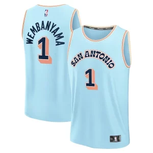 Estupendo Elegante Victor Wembanyama San Antonio Spurs 2024/25 Fast Break Player Jersey City Edition Light Blue