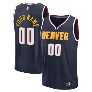 Fácil de llevar Bonito Denver Nuggets Fast Break Custom Jersey Icon Edition Navy/Blue